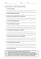 Vorschau - Arbeitsblätter - AB mit Fragen zum Thema "Walt Disney" + Lösungsblatt + Mindmap + Infografik - Deckblatt