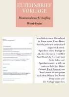 Vorschau - Text - Elternbrief Vorlage - Museumsbesuch/Ausflug - Deckblatt