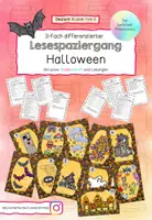 Vorschau - Arbeitsblätter - Lesespaziergang Halloween (3-fach differenziert) - Deckblatt