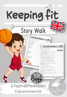 Vorschau - Spiele - Story walk | Keeping fit | Hobbies and sports | Lesespaziergang Englisch - Deckblatt