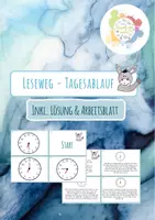 Vorschau - Arbeitsblätter - Leseweg / Lesespur - Mein Tagesablauf / Uhrzeiten - Deckblatt