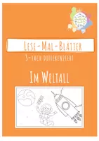 Vorschau - Arbeitsblätter - Lese-Mal-Blätter / 3-fach-differenziert/ Im Weltall - Deckblatt