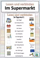 Vorschau - Arbeitsblätter - Lesen und verbinden "Im Supermarkt" Thema Einkaufen - DaZ / DaF / Deutsch - Seite 3