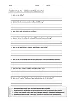 Vorschau - Arbeitsblätter - AB mit Fragen zum Thema "Dollar" + Lösungsblatt - Deckblatt