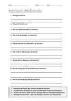 Vorschau - Arbeitsblätter - AB mit Fragen zum Thema "Dominica" + Lösungsblatt - Deckblatt