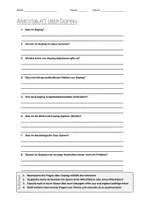 Vorschau - Arbeitsblätter - AB mit Fragen zum Thema "Doping" + Lösungsblatt + Mindmap + Infografik - Deckblatt