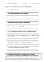 Vorschau - Arbeitsblätter - AB mit Fragen zum Thema "Arthur Conan Doyle" + Lösungsblatt + Mindmap + Infografik - Deckblatt