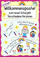 Vorschau - Poster - Willkommensposter, Willkommensschilder zum Schulbeginn, Willkommen - Deckblatt