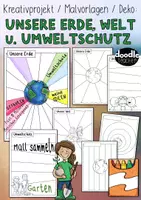Vorschau - Arbeitsblätter - Kreativprojekt - Welt, Umwelt, unsere Erde #timeforclimateaction - Deckblatt