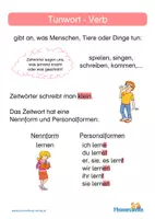 Vorschau - Arbeitsblätter - Tunwort - Verb - Arbeitsblätter & Merkblätter mit Lösungen - Seite 1