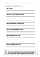 Vorschau - Arbeitsblätter - AB mit Fragen zum Thema "Dracula" + Lösungsblatt + Mindmap + Infografik - Deckblatt