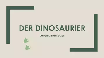 Vorschau - Präsentationen/Tafelbilder - Der Dinosaurier (Präsentation und H5P) - Deckblatt