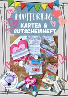 Vorschau - Mal- und Bastelvorlagen - Muttertag Karten + Gutscheinheft Mama - Deckblatt