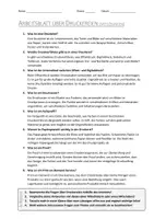Vorschau - Arbeitsblätter - AB mit Fragen zum Thema "Druckerei" + Lösungsblatt - Seite 1