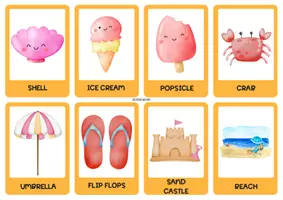 Vista previa - Tarjetas / Manipulativos - FLASHCARDS SUMMER - 2 SIZES - página 2