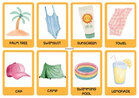 Vista previa - Tarjetas / Manipulativos - FLASHCARDS SUMMER - 2 SIZES - página 3