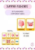 Vista previa - Tarjetas / Manipulativos - FLASHCARDS SUMMER - 2 SIZES - Portada