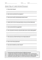 Vorschau - Arbeitsblätter - Lernposter + AB mit Fragen zum Thema "Henri Dunant" + Lösungsblatt + Infografik - Seite 1