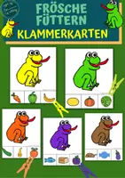 Vorschau - Fördermaterial/Inklusion - Klammerkarten: Frösche füttern - Deckblatt