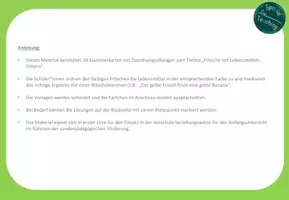 Vorschau - Fördermaterial/Inklusion - Klammerkarten: Frösche füttern - Seite 1