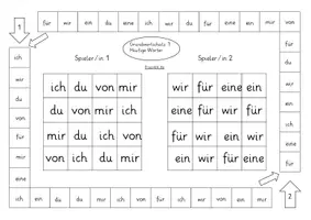 Vorschau - Spiele - Bingo zum Grundwortschatz, häufige Wörter - Deckblatt