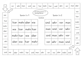 Vorschau - Spiele - Bingo zum Grundwortschatz, häufige Wörter - Seite 2