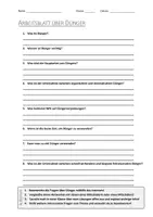 Vorschau - Arbeitsblätter - AB mit Fragen zum Thema "Dünger" + Lösungsblatt + Mindmap + Infografik - Deckblatt