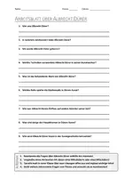 Vorschau - Arbeitsblätter - AB mit Fragen zum Thema "Albrecht Dürer" + Lösungsblatt + Mindmap + Infografik - Deckblatt