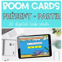 Aperçu - Jeux - BOOM CARDS Présent Verbe Irrégulier PARTIR - Page de couverture