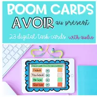 Aperçu - Apprentissages en autonomie - BOOM CARDS Present AVOIR pour FLE / FSL avec audio - Page de couverture