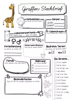 Vorschau - Arbeitsblätter - Steckbrief Giraffe - Seite 1