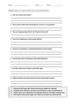 Vorschau - Arbeitsblätter - AB mit Fragen zum Thema "Friedrich Dürrenmatt" + Lösungsblatt + Mindmap + Infografik - Deckblatt