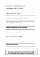 Vorschau - Arbeitsblätter - AB mit Fragen zum Thema "Düsseldorf" + Lösungsblatt + Infografik - Deckblatt