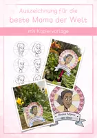 Vorschau - Mal- und Bastelvorlagen - Auszeichnung - Beste Mama der Welt / Geschenk zum Muttertag - Deckblatt