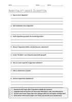 Vorschau - Arbeitsblätter - AB mit Fragen zum Thema "E-Zigaretten" + Lösungsblatt + Mindmap + Infografik - Deckblatt