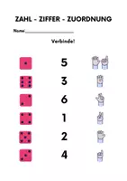 Vorschau - Arbeitsblätter - FREEBIE: Ziffer Zahl Menge Zuordnung (bis 6) - Seite 2