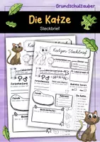 Vorschau - Arbeitsblätter - Steckbrief Katze - Deckblatt
