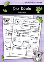 Vorschau - Arbeitsblätter - Steckbrief Koala - Deckblatt