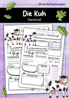 Vorschau - Arbeitsblätter - Steckbrief Kuh - Steckbrief Rind - Deckblatt