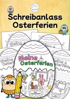 Vorschau - Arbeitsblätter - Meine Osterferien I Osterei zum Aufklappen I Schreibanlass I Ferienreflexion - Deckblatt
