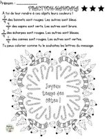 Aperçu - Feuilles d'exercices - Fraction-Mandala de Noël - Page 3