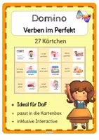 Vorschau - Interaktives Material - DaF/DaZ Domino Verben konjugieren Perfekt - Deckblatt