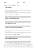 Vorschau - Arbeitsblätter - AB mit Fragen zum Thema "Eifel" + Lösungsblatt + Infografik - Deckblatt