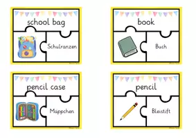 Vorschau - Spiele - School Things Vocabulary Puzzle English - German | Vocabulary #edukisummer - Seite 1