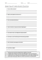 Vorschau - Arbeitsblätter - Lernposter + AB mit Fragen zum Thema "Albert Einstein" + Lösungsblatt + Infografik - Seite 1
