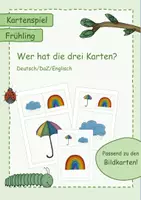 Vorschau - Spiele - Kartenspiel Frühling - Wer hat die drei Karten? - DaZ Deutsch Englisch - Deckblatt