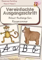 Vorschau - Bildkarten - Vereinfachte Ausgangsschrift - Aushänge mit Anlauten - Deckblatt
