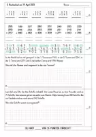 Vorschau - Test - Rechenüberprüfung zur Schriftlichen Addition - Deckblatt