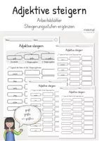 Vorschau - Arbeitsblätter - Adjektive steigern: Steigerungsformen - Deckblatt
