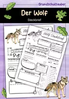 Vorschau - Arbeitsblätter - Steckbrief Wolf - Deckblatt